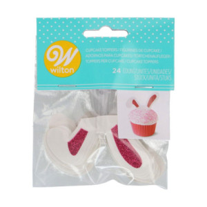 Toppers Wilton oreilles de lapin à paillettes 24 pièces