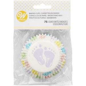 Caissettes Wilton pieds de bébé 75 pièces