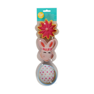 Wilton Flower, Bunny Head, Egg Cookie Cutters 3 Pieces