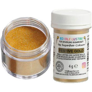 Sugarflair Edible Glitter Festive Gold 4 g