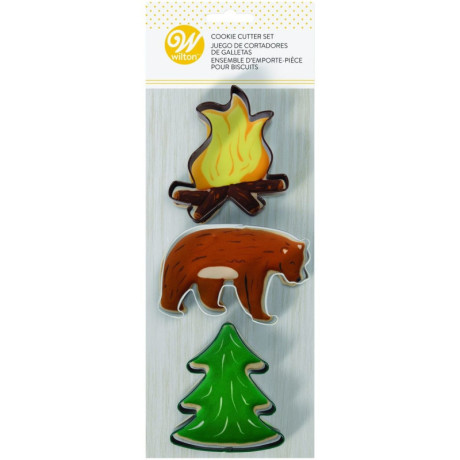 Découpoirs de biscuits Wilton feu, ours, arbre 3 pièces