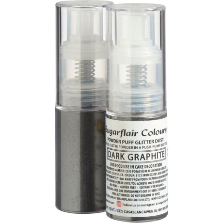 Sugarflair Edible Glitter Spray Dark Graphite 10 g