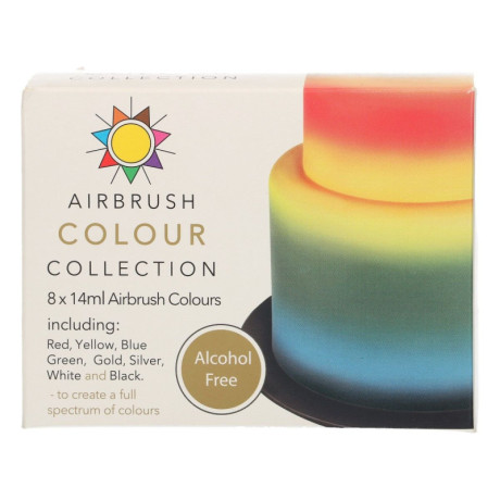 Sugarflair Alcohol-Free Airbrush Colour Kit 8 x 14 ml