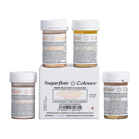 Sugarflair Edible Paint Kit (set of 4)