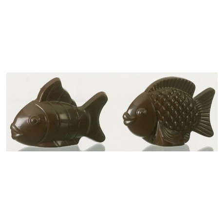 Moule 2 poissons assortis en polycarbonate pour chocolat