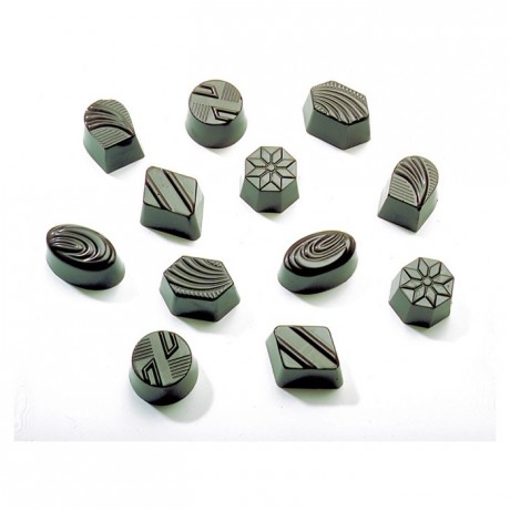 Moule 36 empreintes assorties en polycarbonate pour chocolat