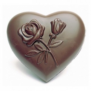 Chocolate mould polycarbonate 4 flowers decorated heart