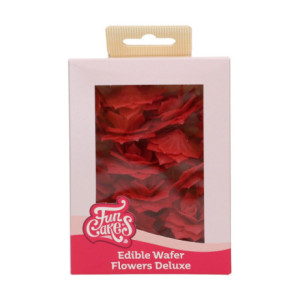 Fleurs comestibles en azyme FunCakes moyenne rose rouge 4 cm 15 pièces