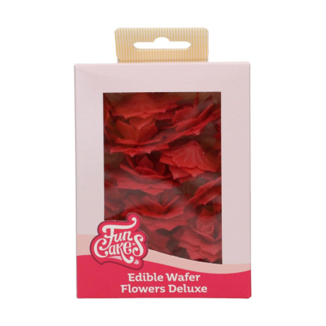 Edible Wafer Flowers FunCakes medium red rose 4 cm 15 pieces