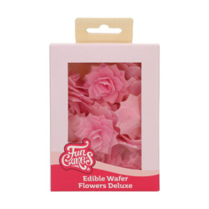 Fleurs comestibles en azyme FunCakes moyenne rose rose 4 cm 15 pièces