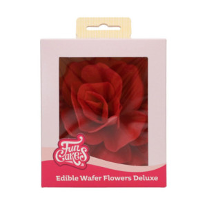 Edible Wafer Flowers FunCakes large red rose 12.5 cm 1 piece