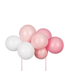 Topper avec ballons PartyDeco rose 29 cm
