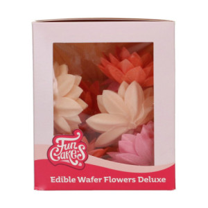 Fleurs comestibles en azyme FunCakes moyenne fleur de lotus mix 7 cm 10 pièces