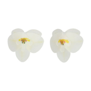 Edible Wafer Flowers FunCakes medium white orchid 8.5 cm 10 pieces