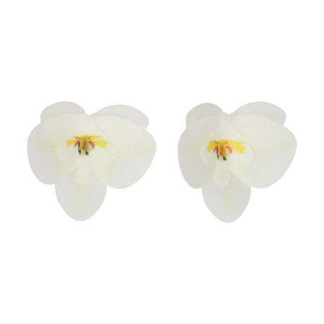 Edible Wafer Flowers FunCakes medium white orchid 8.5 cm 10 pieces