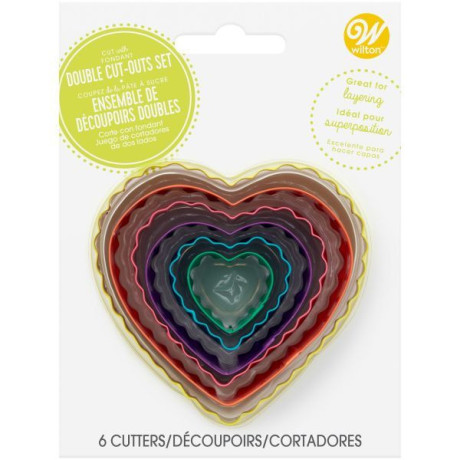 Double-Sided Cutters Wilton heart 6 pieces