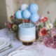 Topper avec ballons PartyDeco bleu 29 cm