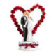 Cake Topper Figurine PartyDeco newlyweds white/dark red 16 cm