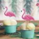 Toppers PartyDeco flamants roses 6 pièces