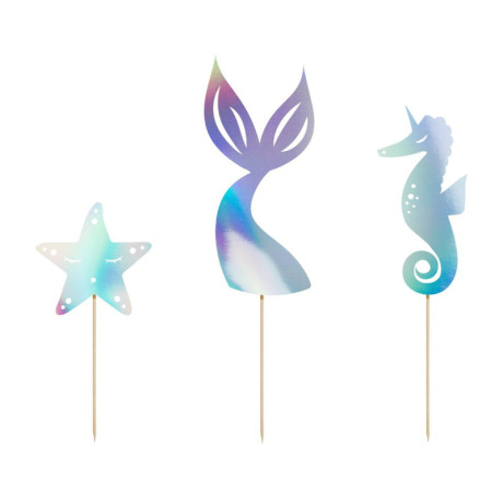 Toppers PartyDeco mermaid 3 pieces