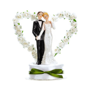 Cake Topper Figurine PartyDeco newlyweds white 16 cm