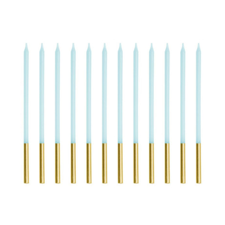 PartyDeco Gold Candles 12.5 cm (Pack of 12)