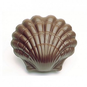 Chocolate mould polycarbonate 2 half scallop