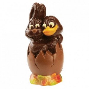 Moule oeuf couple lapin/canard en polycarbonate pour chocolat