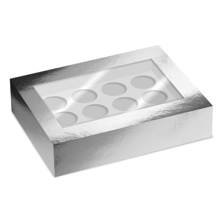FunCakes Cupcake Box 12 - silver pk/2
