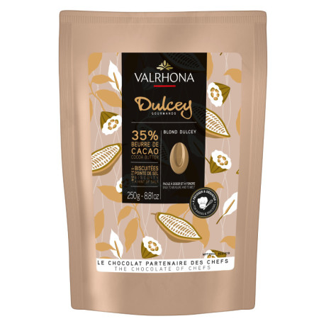 Dulcey 35% chocolat blond de couverture fèves 250 g
