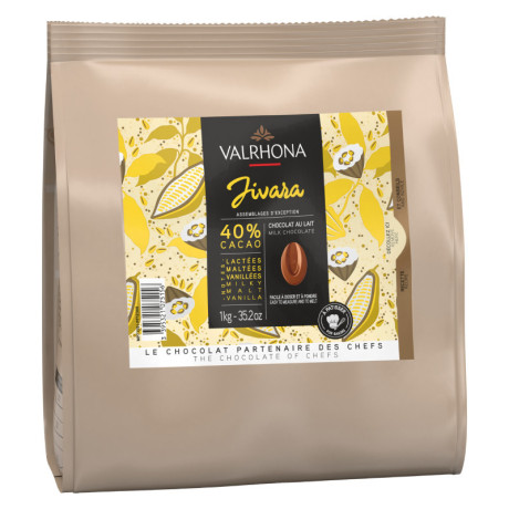 Jivara 40% chocolat au lait de couverture Assemblages d’Exception fèves 1 kg