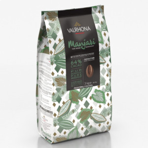 Manjari 64% chocolat noir de couverture pure origine Madagascar fèves 3 kg