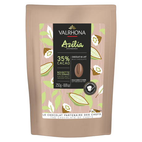 Azélia 35% milk and hazelnuts chocolate Gourmet Creation beans 250 g