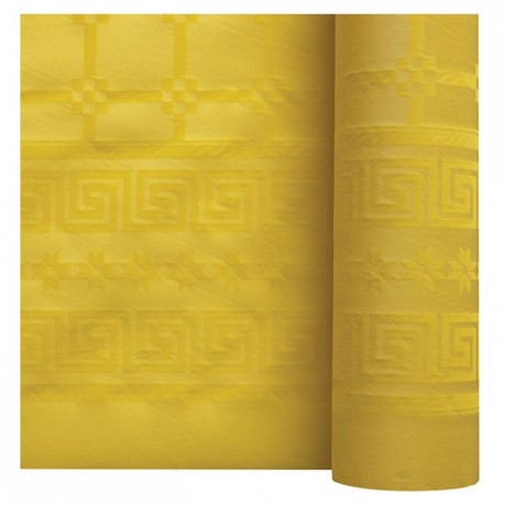 Nappe damassée citron 1,2 x 25 m