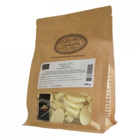 Opalys 33% chocolat blanc de couverture Création Gourmande fèves 500 g