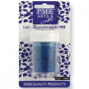 Paillettes alimentaires Glitter Flakes PME bleu 7 g