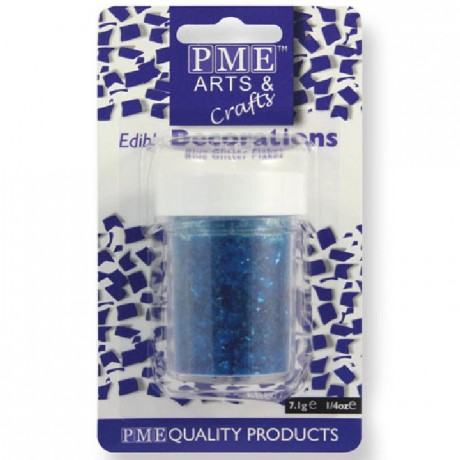 Paillettes alimentaires Glitter Flakes PME bleu 7 g