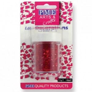 Paillettes alimentaires Glitter Flakes PME rouge 7 g