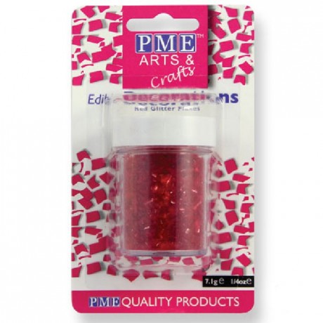 PME Glitter Flakes Red 7g