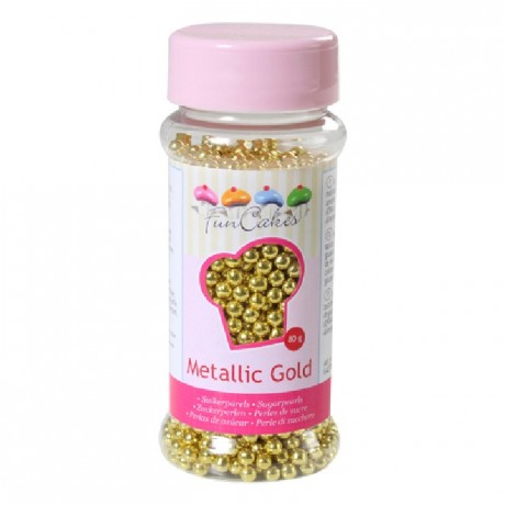 Perles de sucre FunCakes or métallisé 80 g