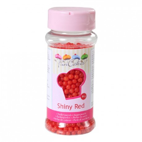 FunCakes Sugarpearls Shiny Red 80g