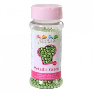 FunCakes Sugarpearls Metallic Green 80g