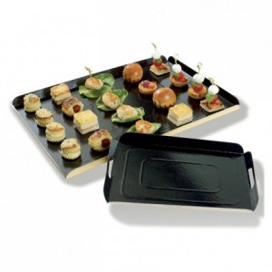 Black folded cardboard tray 280 x 190 mm (100 pcs)