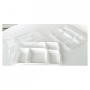 5 compartments reinforced tray white (200 pcs)