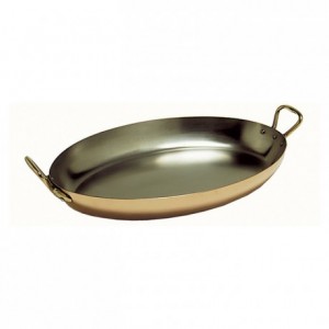 Oval dish with handles Elegance copper/stainless steel L 350 mm