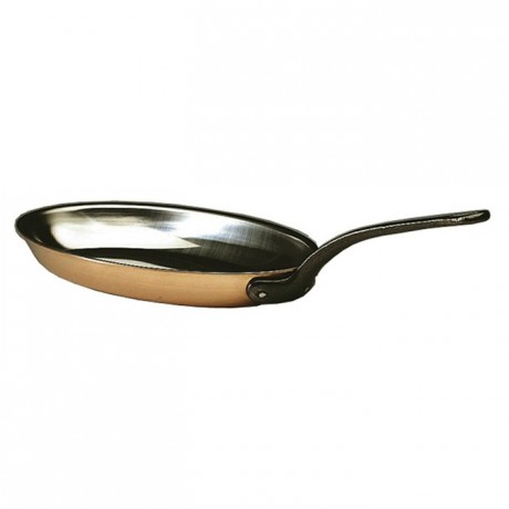 Oval fish frying pan Alliance copper/stainless steel without lid L 360 mm