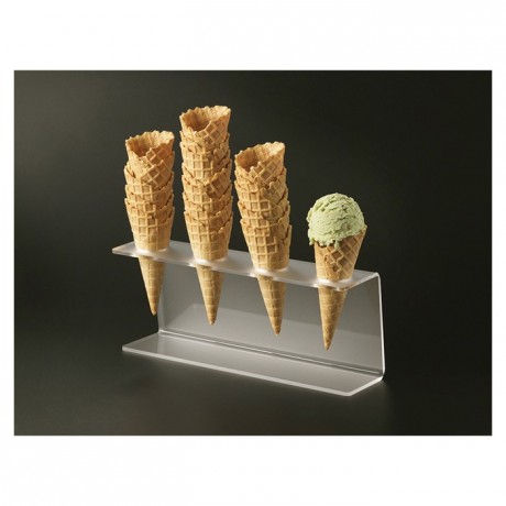 Ice Cream  cone holder counter top 4 holes 285 x 90 x 110 mm