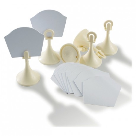 Polypropylene laber holder ivory H 65 mm (6 pcs)