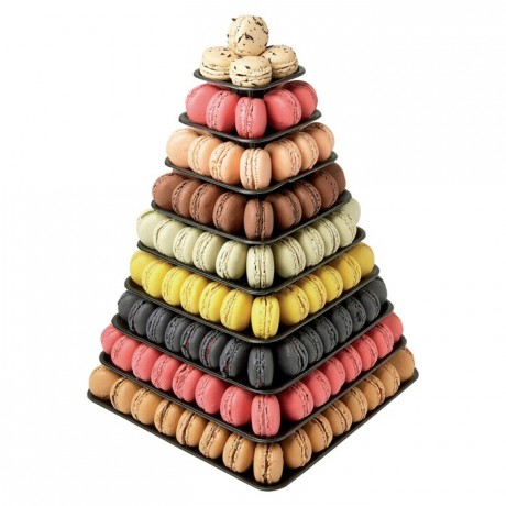 Pyramide transparente à macarons 9 étages (lot de 1)