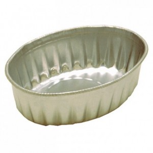 Oval ramekin aluminium mould RO 250 NU R H 40 mm (100 pcs)